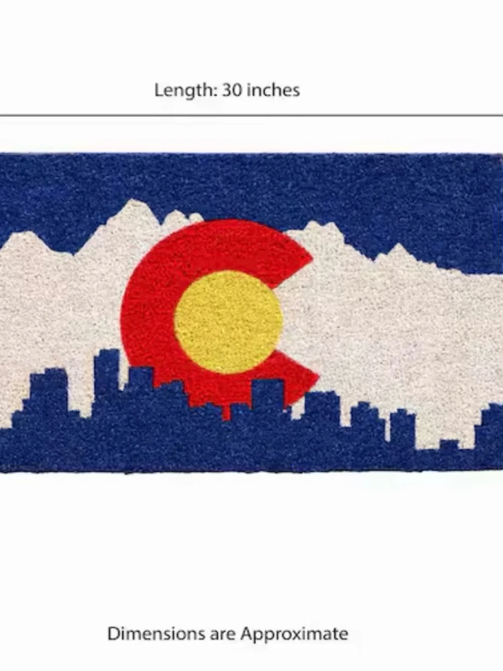 Blue Denver Colorado Skyline Doormat - NWT